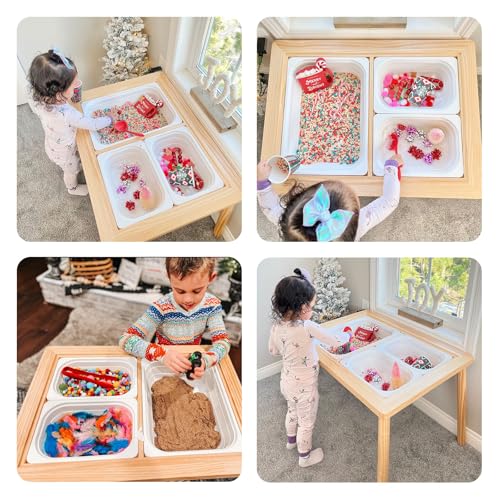 Toddler Sensory Table with 3 Storage Bins - Indoor Sand and Water Activity Desk