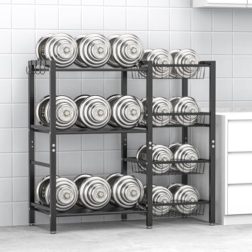 3-Tier Kitchen Baker's Rack with 4 Storage Baskets - Utility Coffee Bar Stand