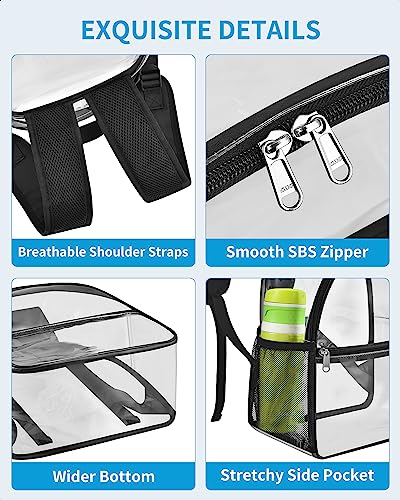 Clear Backpack Stadium Approved - Small Transparent PVC Bag for Concerts & School