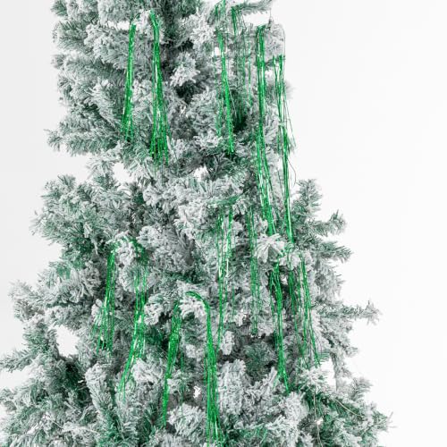 Green Christmas Tinsel Icicles 2500+ Strands Iridescent Foil Fringe Decoration