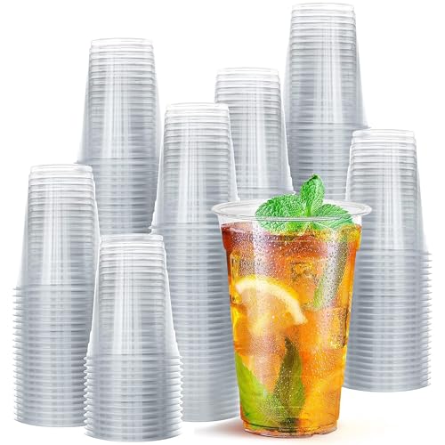 Prestee 400 Clear 16 oz Disposable Plastic Cups - No Lids - Party & Beverageware