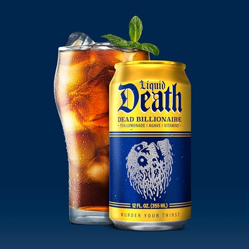 Liquid Death Dead Billionaire Iced Tea and Lemonade 12 Fl Oz 12 Pack