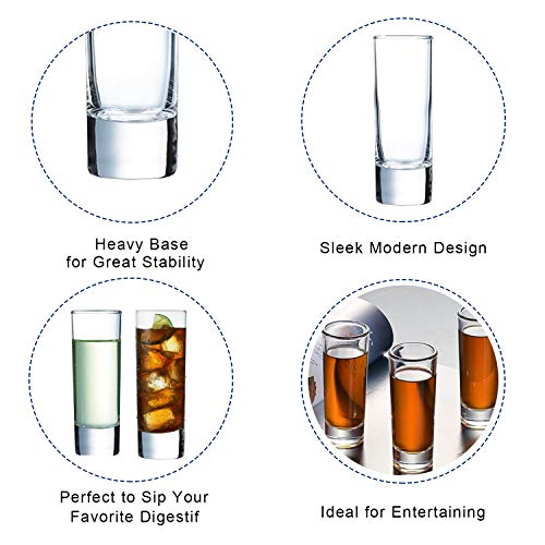 Farielyn-X 12 Pack Heavy Base 2 oz Shot Glasses for Whiskey, Tequila, Vodka