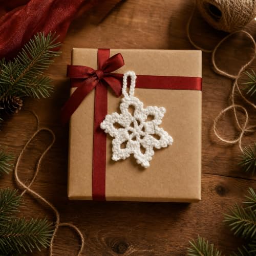 KHEIPHIR 12Pcs Crochet Snowflake Ornaments White Christmas Tree Decorations - Snowflake Variation