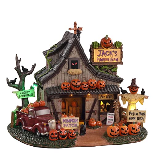Jack's Pumpkin Farm Miniature Village Table Accent with LED Lights