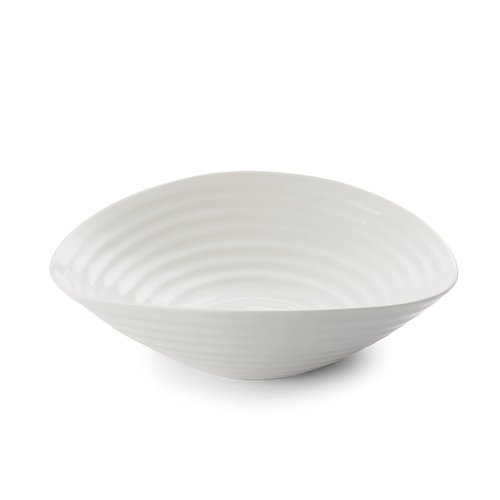 Portmeirion Sophie Conran Small Salad Bowl - 9.5 Inch Fine Porcelain Serving Bowl for Salads, Snacks & Entertaining, Versatile White Dinnerware - Dishwasher, Microwave & Oven Safe