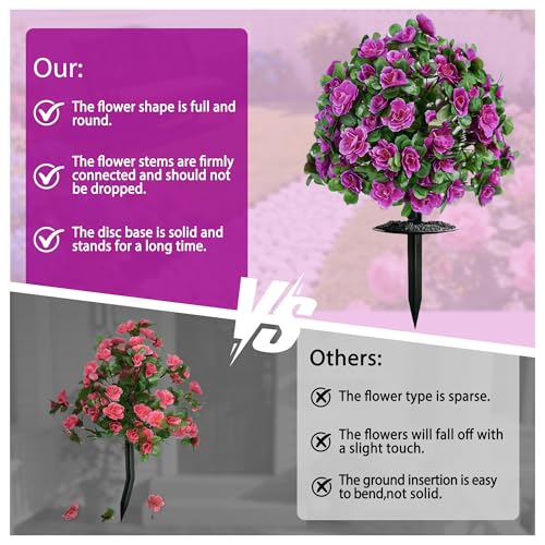 21-Inch UV Resistant Artificial Rhododendron Shrubs with Ground Stakes