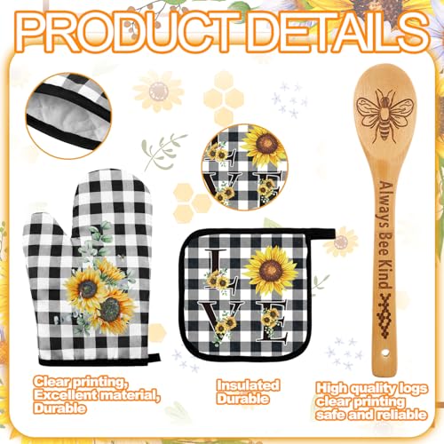 13-Piece Sunflower Kitchen Set Farmhouse Decor with Aprons and Utensils