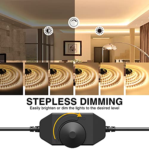 65.6ft Dimmable LED Strip Lights, Warm White Flexible Tape Light for Home