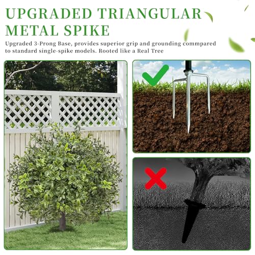 24-Inch Artificial Boxwood Topiary Tree - UV Resistant Outdoor Set of 2