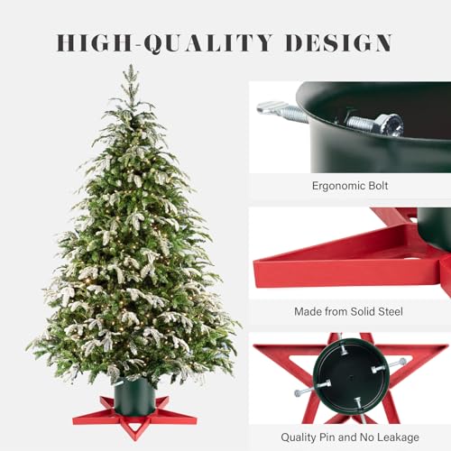 Heavy-Duty Metal Christmas Tree Stand for Real Trees Up to 6.5 Ft