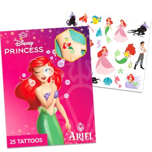 Disney Little Mermaid Twin Bedspread Set for Kids with Ariel Quilted Cover and Tattoos