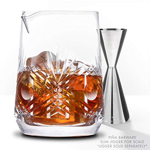 Hand Cut Cocktail Mixing Glass - 700mL Seamless Professional Barware