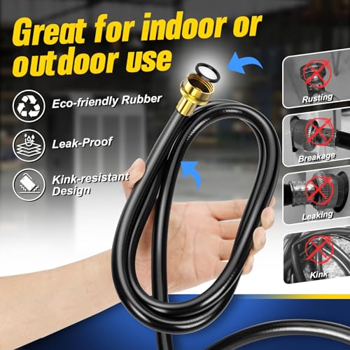 Dehumidifier Drain Hose 6ft with 3/4 Inch FHT Brass Fittings