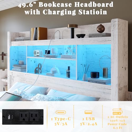 5-Piece Queen Bedroom Furniture Set with Storage Bed and Charging Nightstands