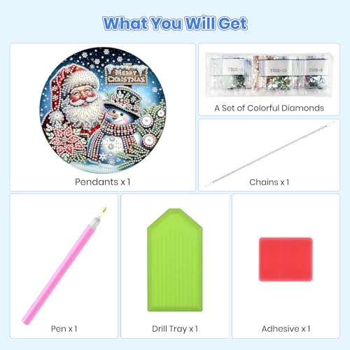 MOGTAA Christmas Snowman 5D Diamond Art Hanging Kit – Suncatcher Pendant (Christmas Snowman3)