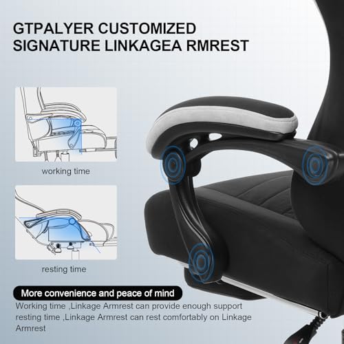 Ergonomic High Back Gaming Chair with Footrest & Pocket Spring Cushion