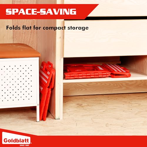 Goldblatt 12.5" Folding Step Stool 2-Pack Red Lightweight Heavy-Duty Plastic