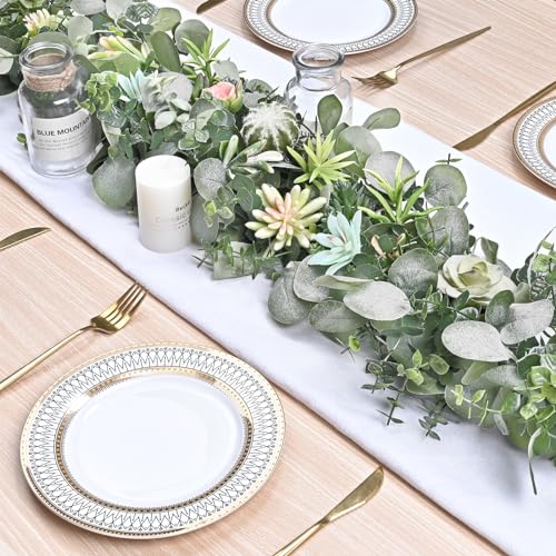 2-Pack 6ft Artificial Eucalyptus Garland, Faux Greenery Vines for Decor