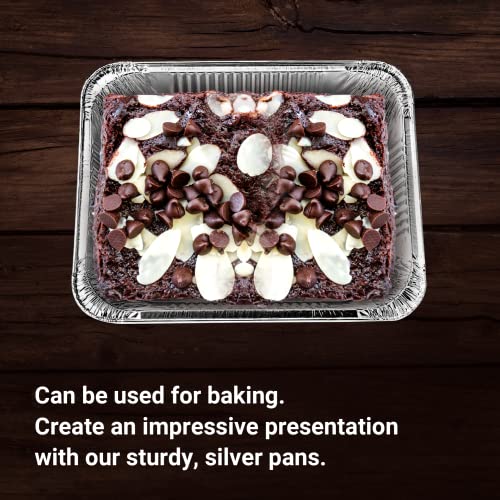Disposable Aluminum Foil Pans 9x13 - Half Size Heavy Duty Pans (30 Pack)