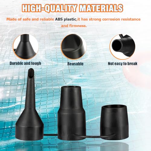 Air Pump Replacement Nozzles Set - 3 Sizes for Inflatable Toys & Mattresses