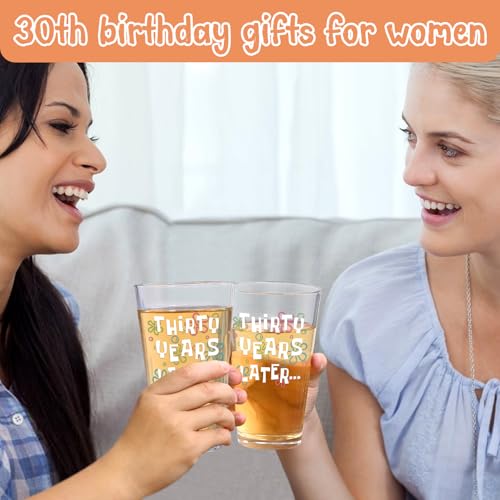 Thirty Years Later 15 oz Beer Glass - Unique 30th Birthday Gift for Him or Her