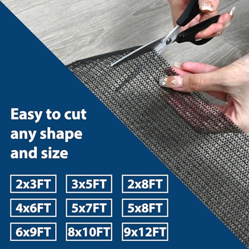 Non-Slip Rug Pad for Hardwood Floors - 8x10 Anti-Skid Carpet Gripper