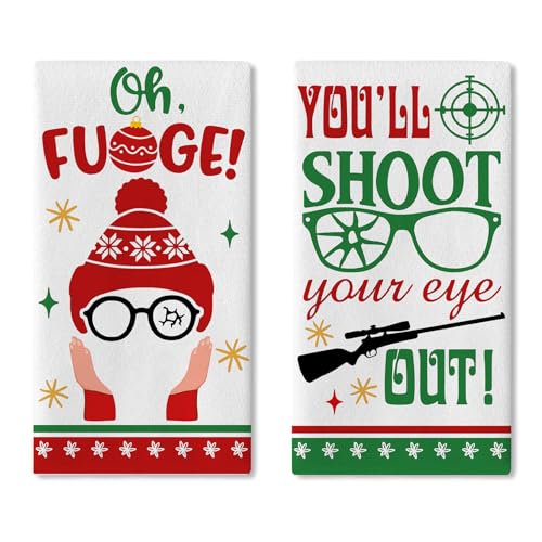 YMCAFZ Christmas Classic Movie Kitchen Dish Towels Set of 2 - Holiday Decor