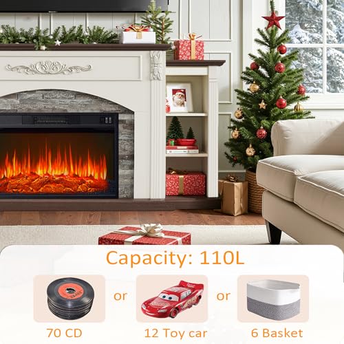 80-Inch Electric Fireplace TV Stand with Mantel and Storage