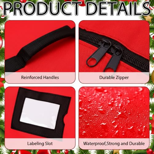 Shinylin 2-Pack Christmas Tree Storage Bags with Handles & Zippers, 2 Containers for Holiday Decor