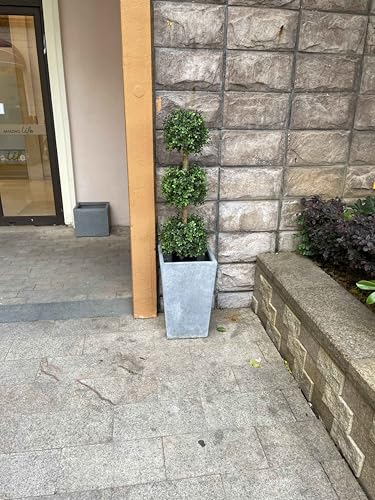 3ft Artificial Triple Ball Boxwood Topiary Tree, UV Resistant Outdoor Plant