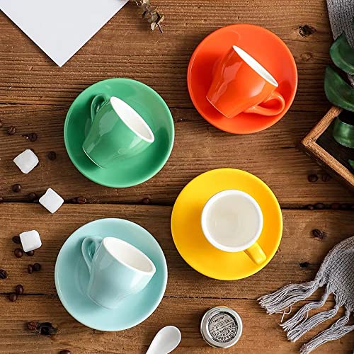 ionEgg White Porcelain Espresso Cup with Saucer 80ml - Durable, Lead-Free Coffee Shot Mug