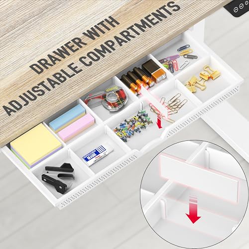 55 x 28 Electric Standing Desk with Drawer, Memory Presets & Cable Management