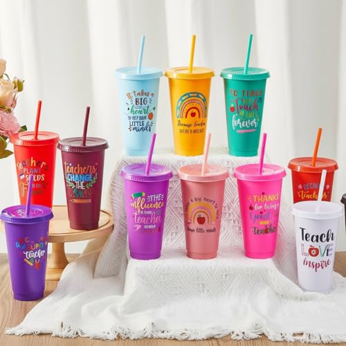 48 Pcs Colorful Teacher Appreciation Tumblers 24oz Bulk Gift for Women from Students