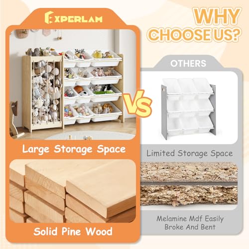 Kids Toy Storage Organizer with 12 Bins & Stuffed Animal Display Rack