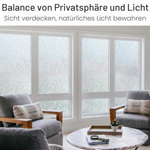 Frosted Window Privacy Film - Non-Adhesive Static Cling, 17.5" x 78.7"