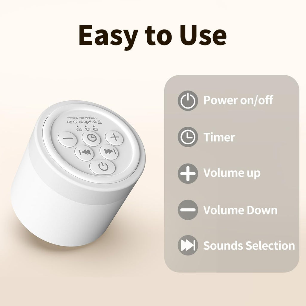 Sound Machine Mini | White Noise Machine with 30 Soothing Sounds & Timers - Portable for Travel