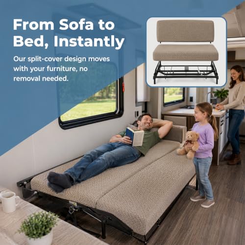 Waterproof RV Jackknife Sofa Cover Set - 2-Piece Slipcover