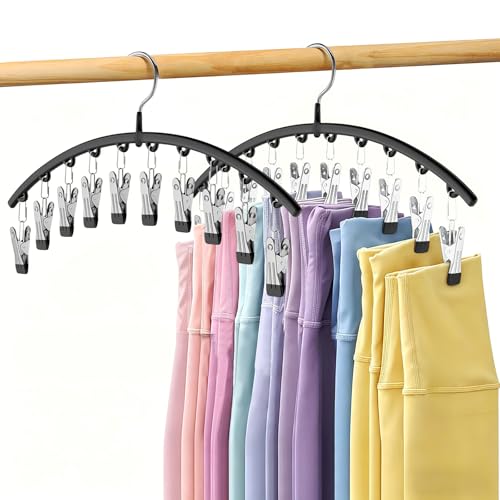 Leggings Organizer for Closet 2-Pack Metal Yoga Pants Hangers with 20 Clips