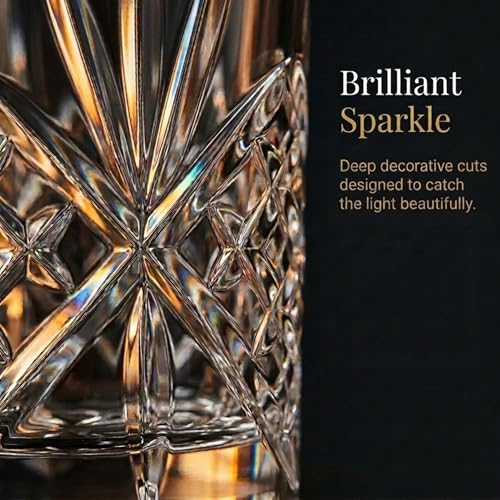Godinger Dublin Crystal Highball Glasses Set of 12, 11oz Elegant Irish Barware