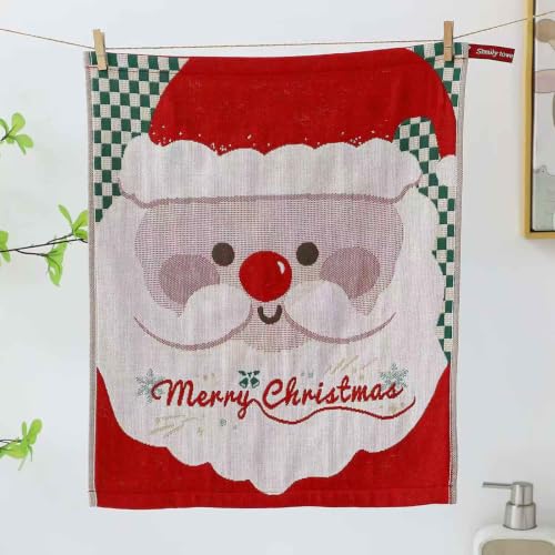 STASOPTK Christmas 4 Pack Kitchen Towels 16x15 in Red & Green - 4 Designs