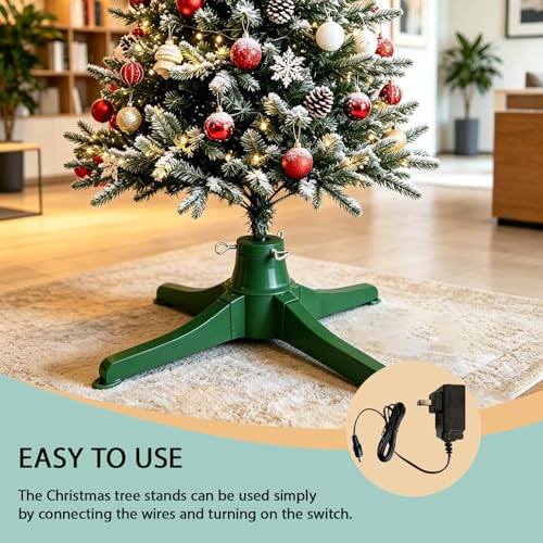 Rotating Christmas Tree Stand with Music Box for Trees Up to 7.5ft (70 lbs)