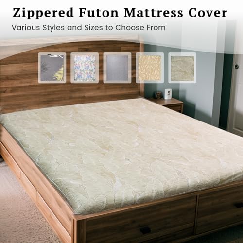 100% Cotton Futon Mattress Cover with Zipper - Full Size Protector