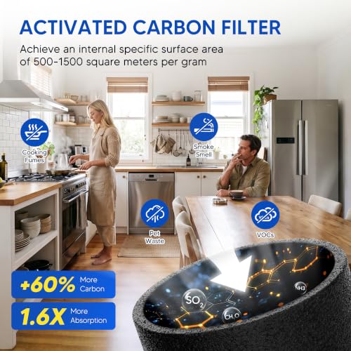 Air Purifier Replacement Filter 2 Pack with Activated Carbon