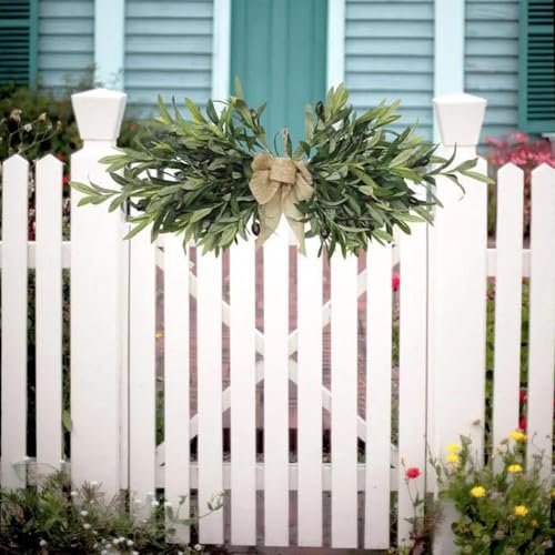 24-Inch Artificial Olive Flower Swag for Front Door and Wedding Arch