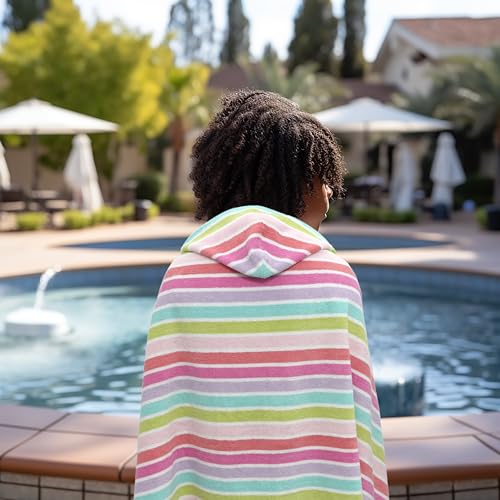 Kids Hooded Bath & Beach Towel Wrap - 100% Ring Spun Cotton 30x60