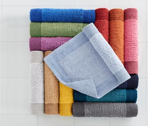 BrylaneHome BH Studio 2-Piece Reversible Cotton Bath Rug Set, Aqua