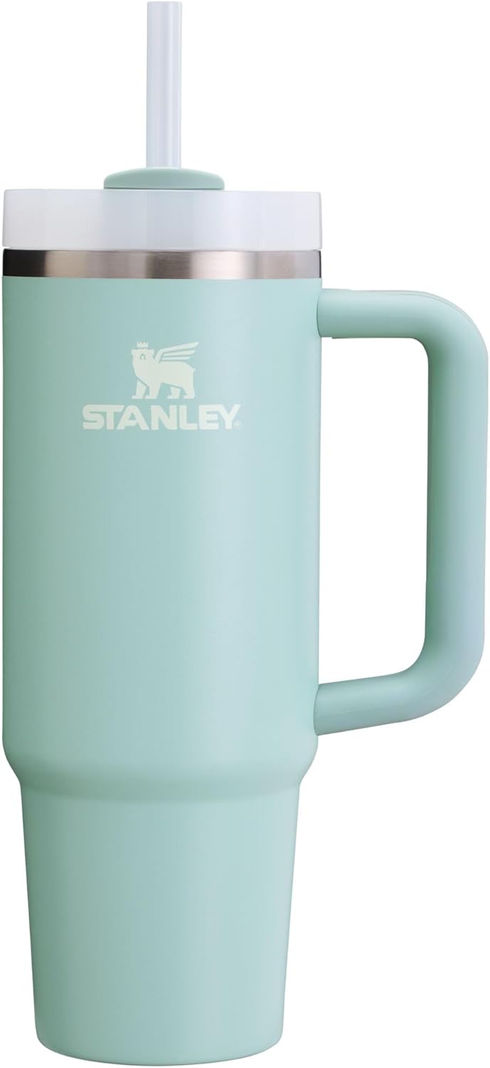 STANLEY Quencher H2.0 Tumbler - 30 Ounce Insulated Stainless Steel Cup with Handle & Straw | Seafoam
