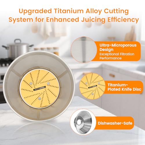 Juicer Mesh Filter Basket with Titanium-Coated Blades for Centrifugal Juicers