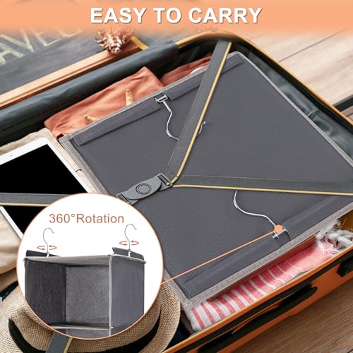 5-Tier Hanging Closet Organizer with Side Pockets Grey